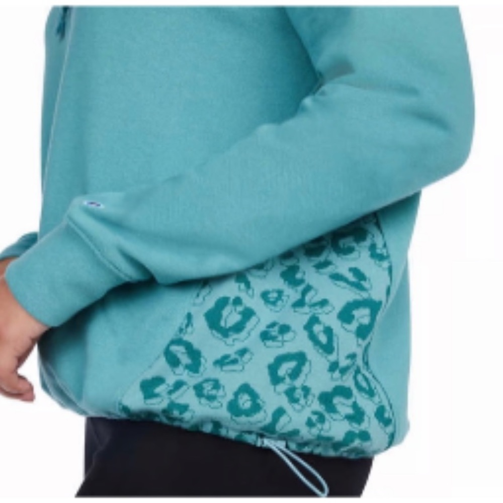 Champion Ladies' Color Block Hoodie Size Large Attached Hood Aqua Tonic toggle - Picture 3 of 16